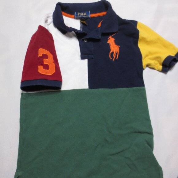 POLO RALPH LAUREN boys 2 PC LOT shirts PONY preppy FLAG green BLUE SIZE S/8 - Picture 3 of 7